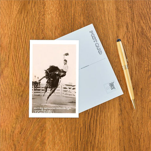 POSTCARD BRONCO RIDER